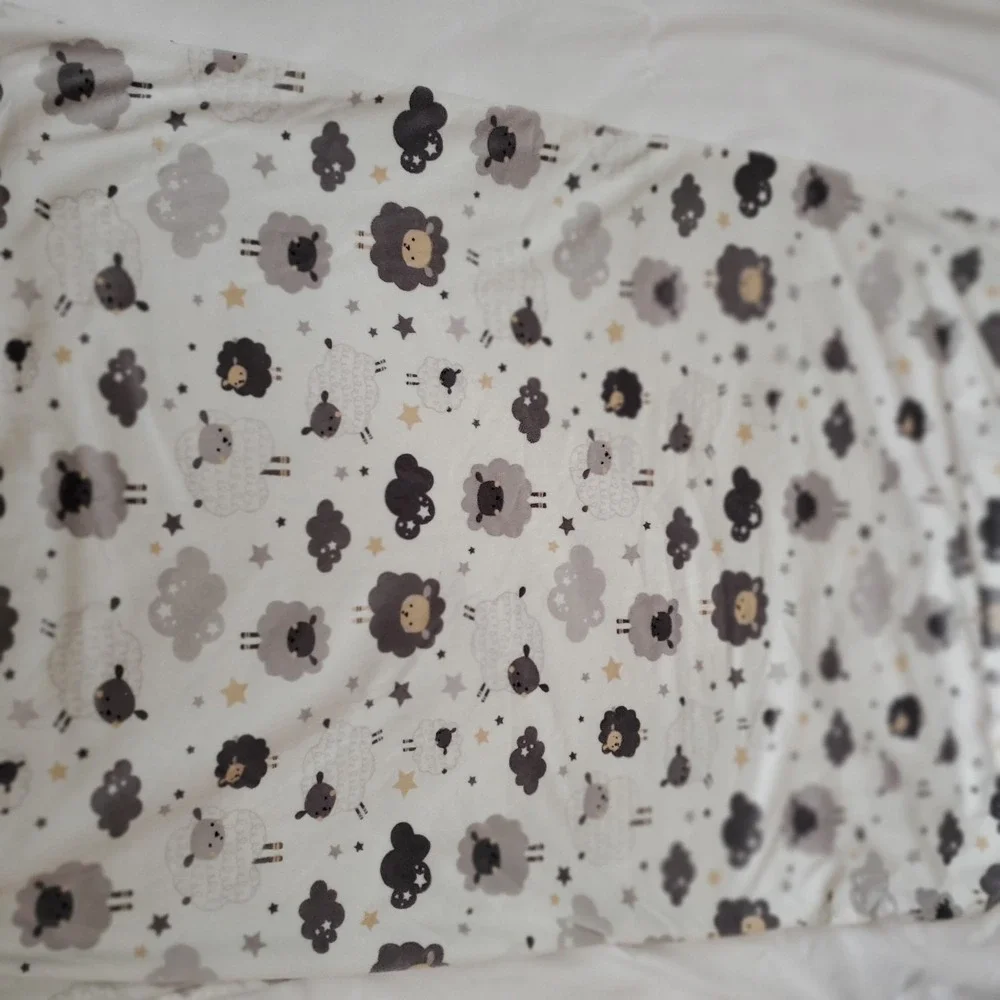 Parents Choice Gray White Sheep Lambs Lovey Stars Baby Soft Plush Blanket 30x40